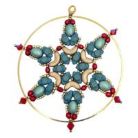 #19 Snowflake Red Green and Gold