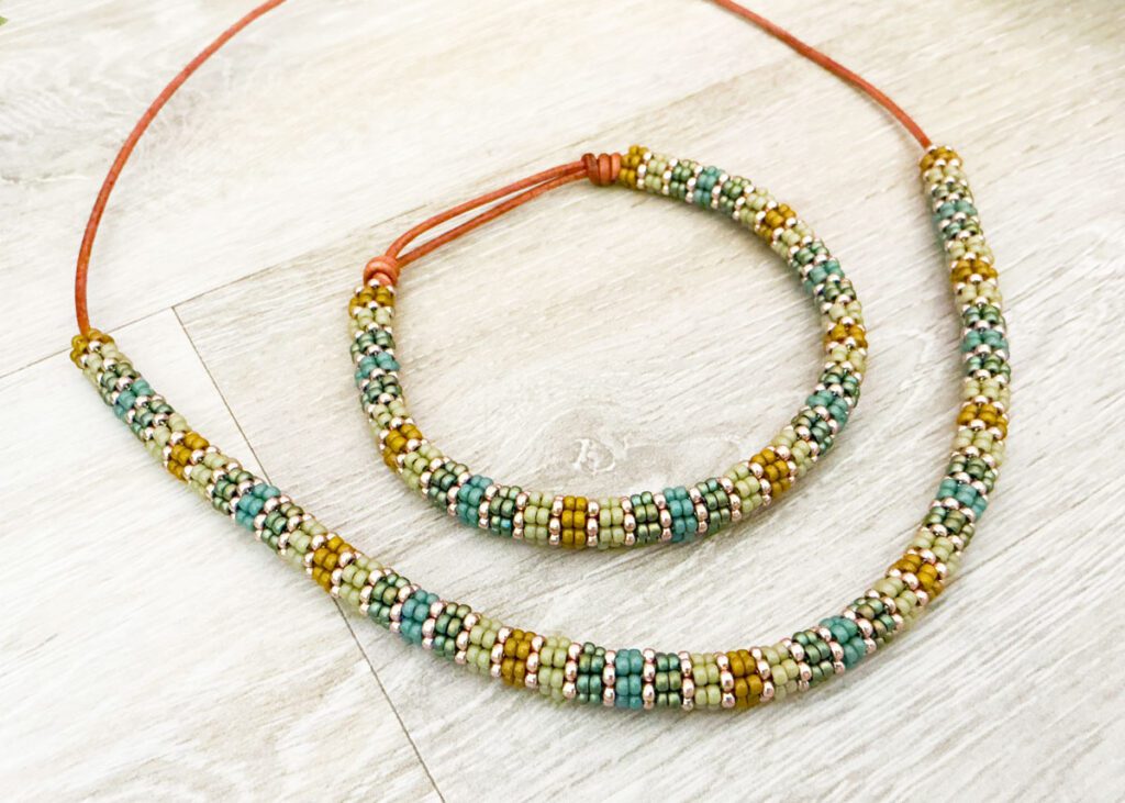 Ombré Rope Beaded Necklace and Bracelet by Danielle Wickes