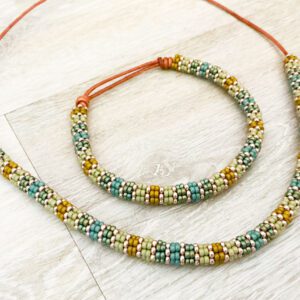 Ombré Rope Beaded Necklace and Bracelet by Danielle Wickes