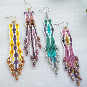 Bargello-Inspired Delica Earrings by Danielle Wickes